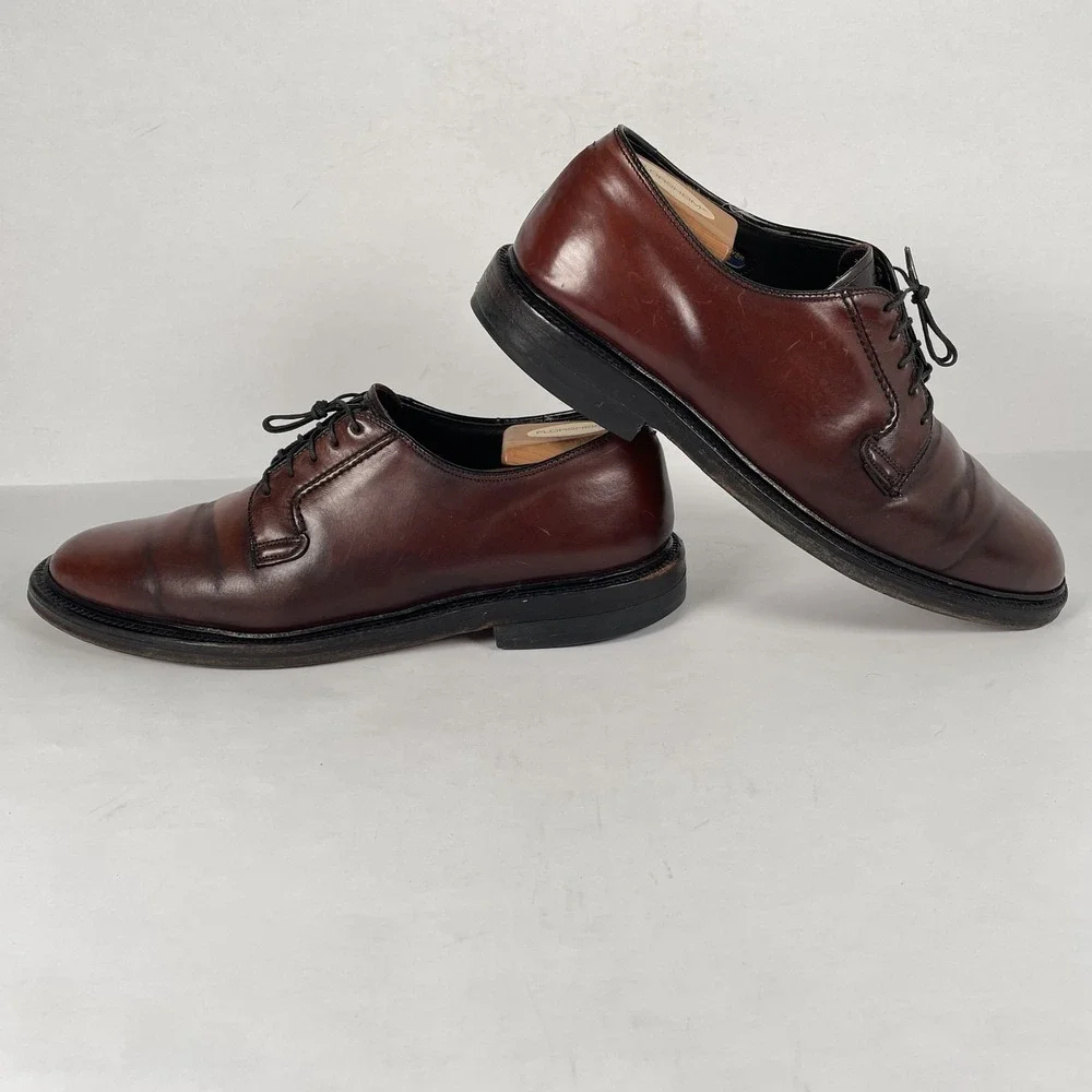 Hanover Derby Mens Size 9 B Brown Shell Cordovan Lace Up Plain Toe Dress Shoes